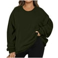 thumbnail image 1 of Rciityk Women's Sweatshirt Fall Crew Neck Long Sleeve Pullover Sweaters Casual Loose Solid Oversized Sweatshirts, 1 of 6