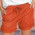 thumbnail image 1 of Rciityk Womens Casual Shorts Elastic Waist Drawstring Shorts Summer Beach Shorts Comfy Baggy Solid Color Short with Pockets, 1 of 5