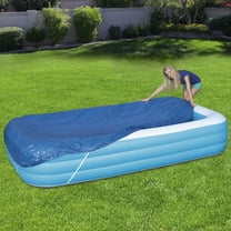 Clearance Rectangular Pool Cover, 120 in x 72 in Inflatable Rectangle Swimming Pool Cover, Inflatable Pool Cover, Dustproof Square for Garden Outdoor Paddling Family Pools Protector (Only Cover)
