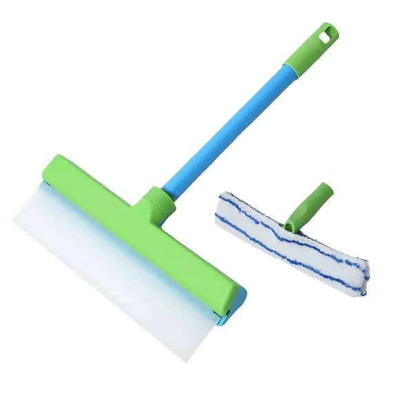 Clearance Recyclable Silicone Window Squeegee Kit Window Cleaning Kit Glass Cleaning Tools With Silicone Squeegee & Microfiber Scrubber For Shower Glass Door Car, Cleaning Brush