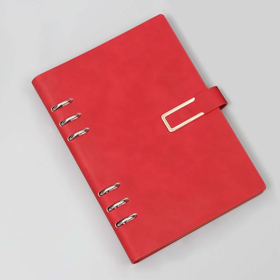 Refillable Notebook Leather Journal for Writing, Lined Journal Notebook for Women Men Work Office, 200 Pages 80 GSM A6 Binder, 6.7" x 9"