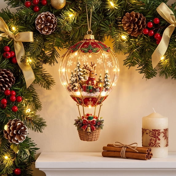 Clearance Reindeer Santa Lighted Christmas Ornaments, Luminous Christmas Decorations, Glowing Christmas Tree Ornaments for Xmax Tree