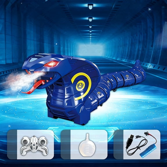 Clearance!Remote Control Mechanical Cobra Snake Toy for Kids Boys Girls Ages 6+, RC Spray Snake with Music & Light, 2.4Ghz Intelligent Simulation Robot Snake, Boys Birthday Christmas Gift