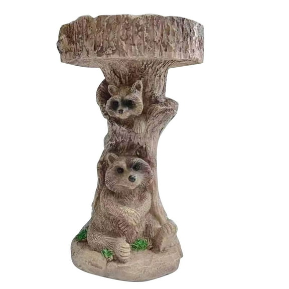 Resin Bird Bath Bowl for Garden, Brown Pedestal Handmade,Bird Bath for Outdoors,Standing Resin Bird Feeders Bird Bath Bowl Garden Yard Statue Ornament Outdoor Decoration