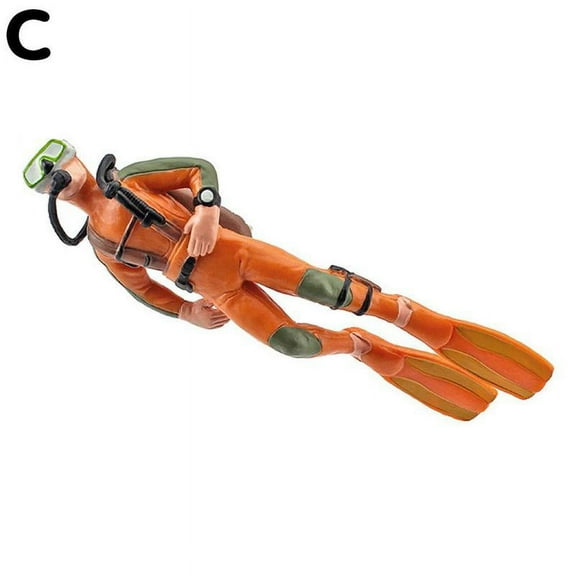 Resin Figures Model Garage Kit Diver And Fish Figures Doll. 3D Toys V9X4