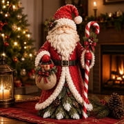 Clearance Resin Santa Figure Christmas Decorations Indoor, Christmas Table Decor for Home, Retro Santa Christmas Decor for Desktop Shelf
