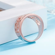 CHOII Clearance Rings for Women Rose Gold Plated Wide Hollow Flower Butterfly Ring Wedding Band Cocktail Statement Rings for Women Her CR098 (Rose Gold, Size 7)