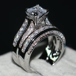 Bridal Set for Women Halo CZ Plated Gold Engagement Rings Ginger Lyne Collection Walmart