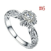 ELNEEYA Rings for Women Luxury Women's Silver Shiny Ring Wedding Engagement Diamond Ring Fashion Jewelry Party Peace Anniversary Accessories