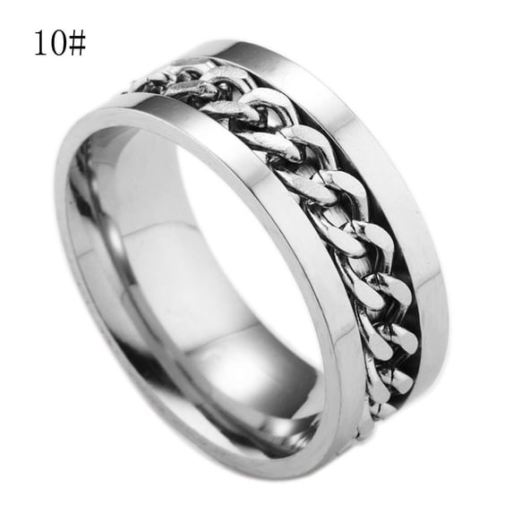 Clearance Rings for Women Men's Titanium Steel Chain Rotation Ring Cross Border Jewelry Ring