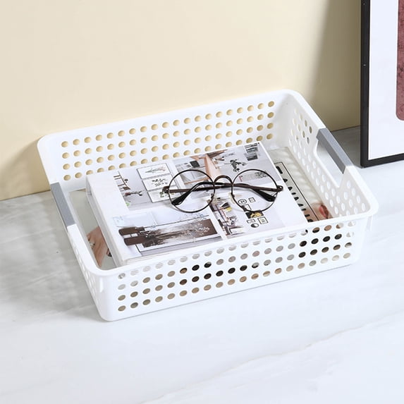 Clearance Rkxzt Plastic Storage Tray Basket, A4 Paper Organizer Classroom Office School File Holder, White