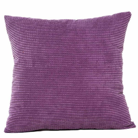 Clearance Rkxzt Throw Pillow Covers, Soft Velvet Corduroy Striped Square Throw Pillows Cushion Cover for Couch Summer Decoration, 18 x 18 inch, Purple
