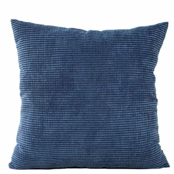 Clearance Rkxzt Throw Pillow Covers, Soft Velvet Corduroy Striped Square Throw Pillows Cushion Cover for Couch Summer Decoration, 18 x 18 inch, Blue