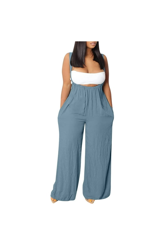 2025 A Rompers,Clothing 2025 Plus Size Jumpsuit Plus Size Jumpsuits For Women Dressy Wide Leg Jumpsuits Halter Rompers Summer Linen Formal Jumpsuit