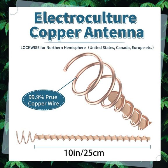 Clearance! a Rooter 1 X Electro-Cultured Copper Antenna 1Pcs Electroculture Plant Stakes Electroculture Gardening Copper Coil Antennas for Growing Garden Plants and Vegetables High Growing And