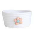 thumbnail image 1 of Clearance Rope Basket Bins for Gifts, Fenull Floral Mini Woven Round Basket, Small Woven Storage Baskets Cotton Rope for Classroom Boho Decor, 1 of 4