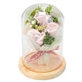 thumbnail image 1 of Hvmvliv Rose Bouquet In Glass With Led Light Rose Bouquet Valentine'S Day Gift Flower In Glass Led Light Gift Box For Boy/Girl Friend Pink, 1 of 2