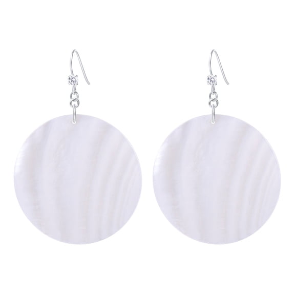 [Clearance] Round Drop Earrings for Women Sea Shell Dangle Earrings Cubic Zirconia Sterling Silver Ear Hook Natural Jewelry Birthday Christmas Mothers Day Gift on Clearance