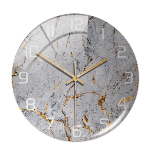 Clearance! Round Marble Wall Clock Three-dimensional Clock Home Decorations For Living Room, Kitchen, Bedroom And Office
