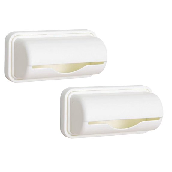 Clearance Rubbish Bags under $6 Plastic Trash Bag Dispenser Roll Holder PP Plastic Bag Organizer No Punching Wall Mounted Garbage Bag Dispenser For Kitchen Bathroom Laundry Room