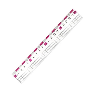 Clearance！Rulerunder $1Straight Ruler 20cm Metric Clear Measuring tool Checkered Design With Wavy Line
