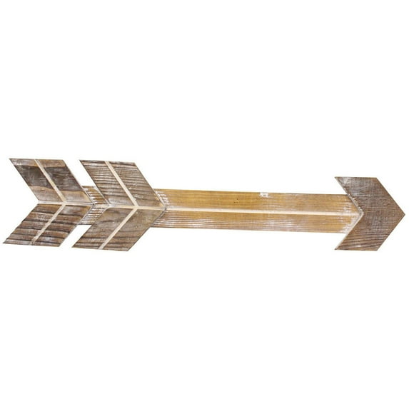 Clearance! Rustic Wood Arrow Sign Decor Farmhouse Wall Mount Decoration for Home or Wedding 17.5*4.3*2 in Brown white