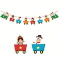 thumbnail image 1 of SDJMa Christmas Santa Snowman Elk Train Garland Banner Colorful Decorative Banners Hanging Xmas Decorations for Fireplace Wall, 1 of 5
