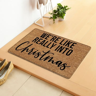 Clearance! SDJMa Christmas Welcome Winter Mat for Front Door Farmhouse Rustic Decorative Entryway Outdoor Floor Doormat Durable Burlap Outdoor Rug,16 x 24