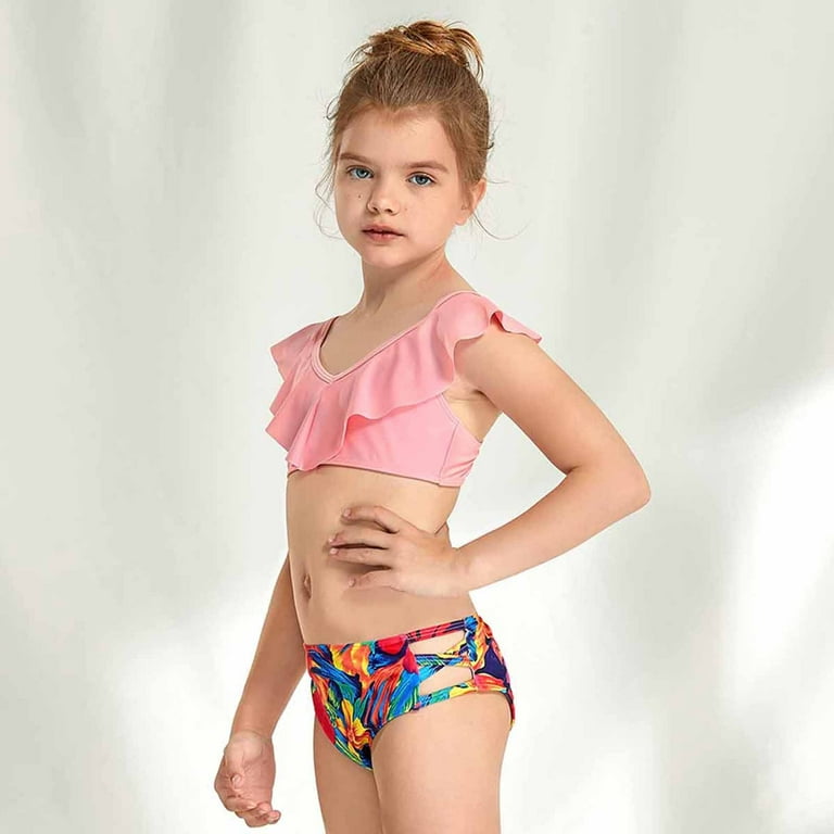 Clearance! SDJMa Girls Bathing Suits 2 Piece Swimsuit Kids Bikini Set  Swimwear 8-14 Years 