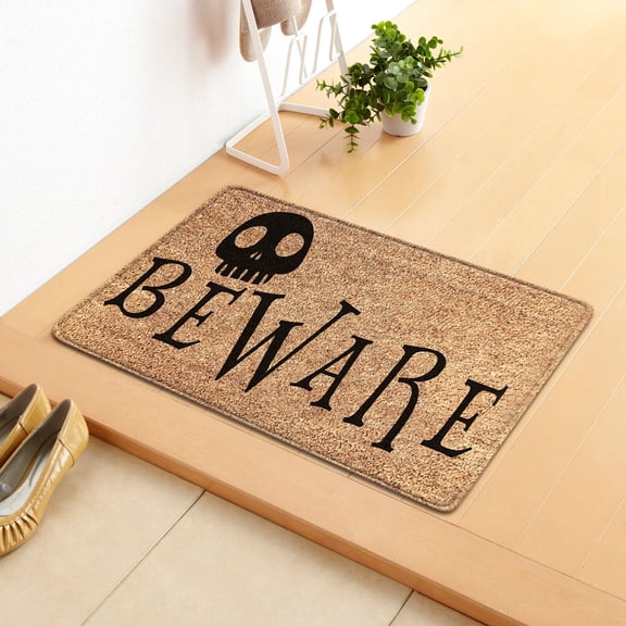 SDJMa Halloween Doormat Natural Coco Coir Door Mat Soft Non-slip Welcome Mat Halloween Decoration for Home Hallway Kitchen Bathroom (24 x 16)