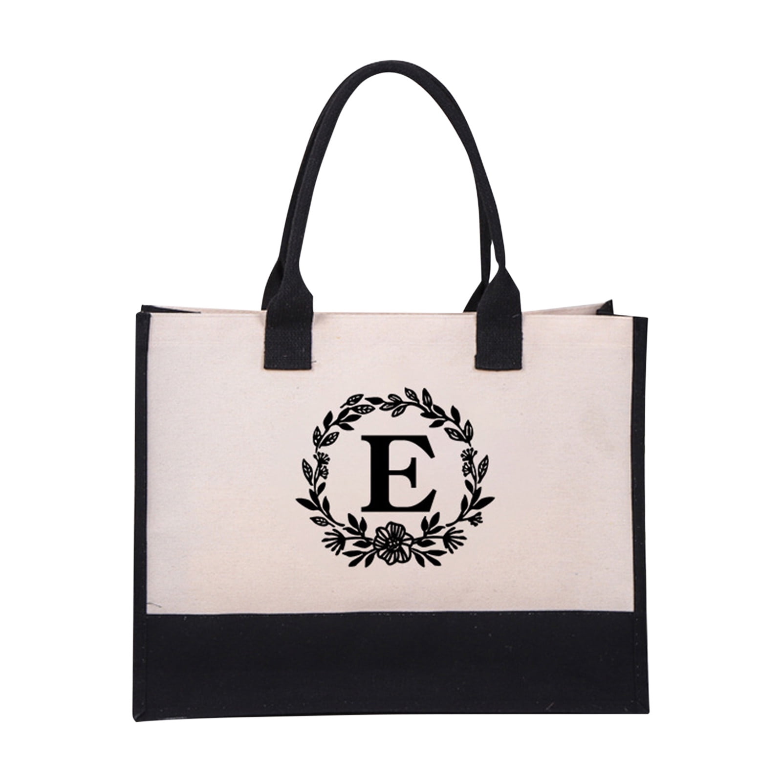  Binggemen Personalized Initial Canvas Tote Bag with