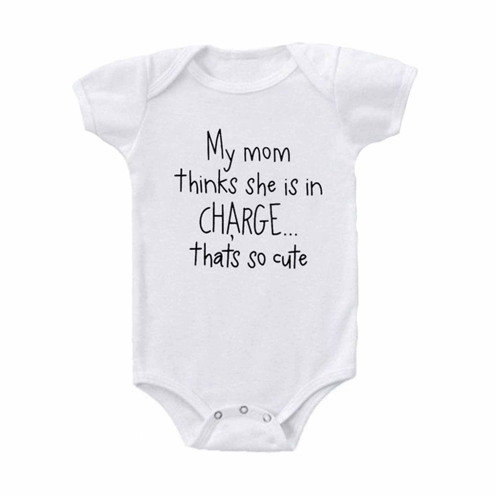 Clearance! SDJMa Newborn Boys Girls Baby Onesie My Mom Think She Is In