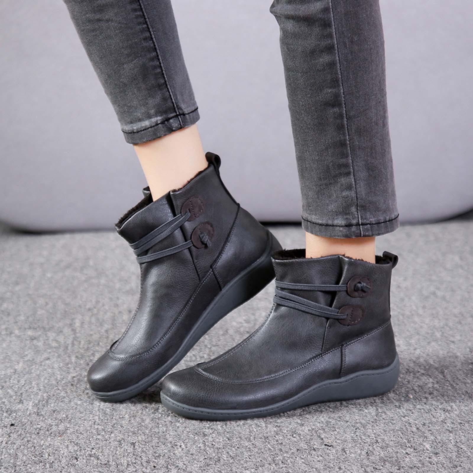 Gray top shoe booties