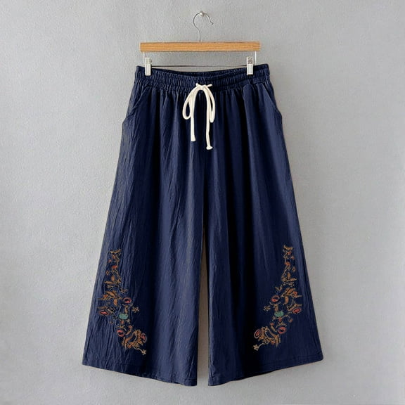 SEMPAI Cropped Joggers Casual Pants High 95%Polyester,5%Spandex Pants for Women 2024 Pants Regular Trendy Plus Size Womens Pants for Ladies Pants for Women 2024