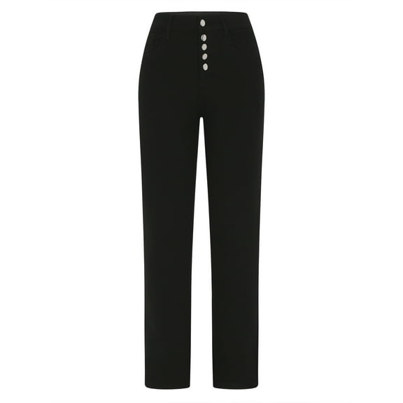 SEMPAI Women Fashionable High Waisted Elastic Jeans