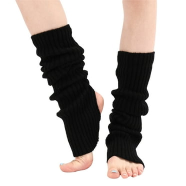"Clearance" SNOWSONG Leg Warmers for Women Winter, Plus Size Leg Warmers Unisex 80s Party Ribbed Knit Dance Sports Winter Socks, Leg Warmers Ballet 1 Pair of Foot Warmers Black One Size
