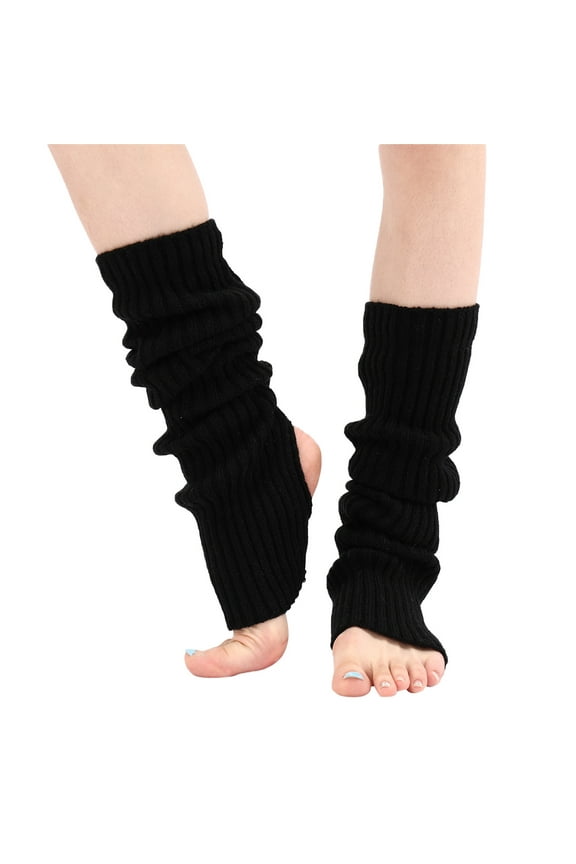 Leg Warmers for Women Winter, Plus Size Leg Warmers Unisex 80s Party Ribbed Knit Dance Sports Winter Socks, Leg Warmers Ballet 1 Pair of Foot Warmers Black One Size