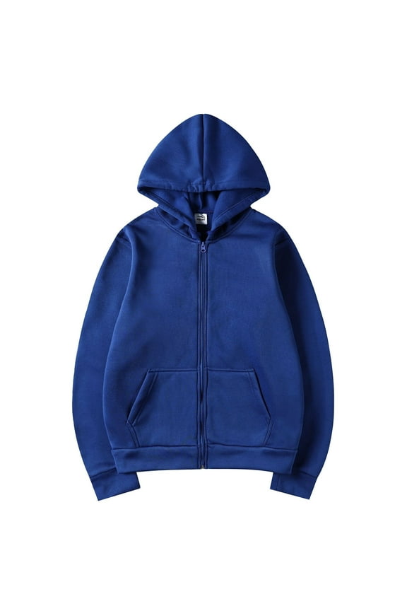 Mens Hoodie, Oversized Hoodies Men's Fall Long Sleeve Hooded Sweatshirt Zipper Cardigan Jacket, Baggy Hoodie Men, Big and Tall Hoodies Blue 2XL