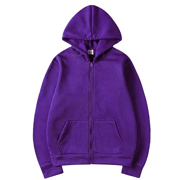 SNOWSONG Mens Hoodie, Oversized Hoodies Men's Fall Long Sleeve Hooded Sweatshirt Zipper Cardigan Jacket, Baggy Hoodie Men, Big and Tall Hoodies Purple 2XL