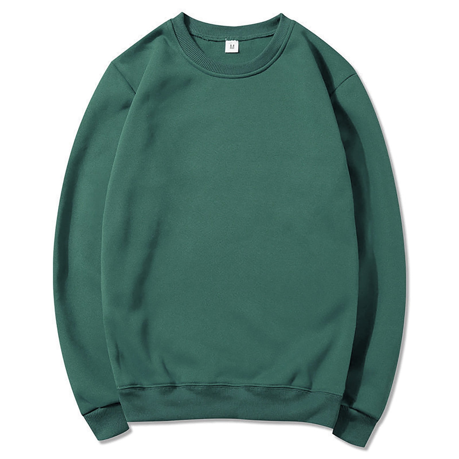 Clearance: SNOWSONG Plain Crewneck Sweatshirt, Big and Tall Sweatshirt Men's Hoodless Sweatshirt Long Sleeve Round Neck Pullover, Long Sleeve Shirts for Men, Mens Fall Shirts Army Green XL