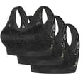 thumbnail image 1 of SNOWSONG Push up Bra, Pack of 3 Women's Bra without Underwire Comfort Sports Bra Padded Bra Soft Stretch Bustier Medium Hold Non Wired Sleep Bra for Everyday, Bra Black 3XL, 1 of 9
