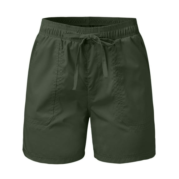 Clearance! SNOWSONG Shorts for Women, Womens Stretch Shorts Women's Summer Outdoor Dry Waterproof Sports Hiking Quick Dry Shorts, Womens Shorts with Pockets, Drawstring Shorts Women Army Green XL