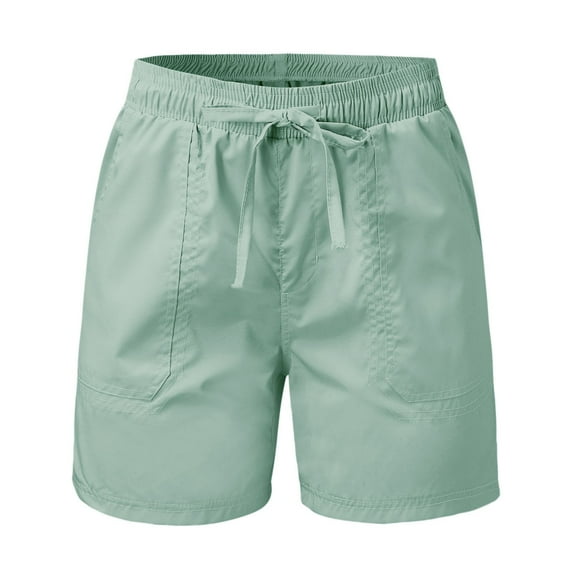 Clearance! SNOWSONG Shorts for Women, Womens Stretch Shorts Women's Summer Outdoor Dry Waterproof Sports Hiking Quick Dry Shorts, Womens Shorts with Pockets, Drawstring Shorts Women Green M