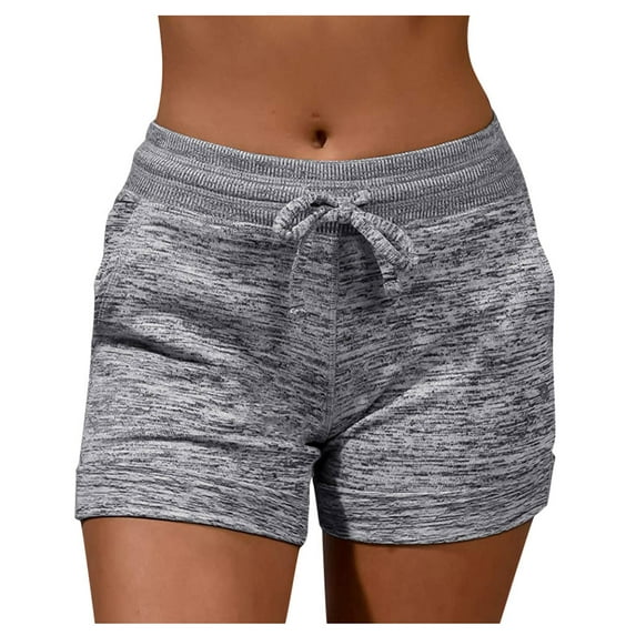 SNOWSONG Shorts for Women, Shorts with Pockets Beach Sports Loose Pants Womens Pants Summer Women's Shorts Gray 2XL