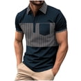 thumbnail image 1 of Clearance SSAAVKUY Men's Polo Shirts Short Sleeve 2025 Casual Polo T-Shirts Color Block Slim Fit Golf Polo Shirt with Pocket Navy M, 1 of 5