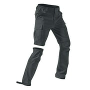Clearance!SUETCH Men's-Hiking-Pants Convertible Water-Resistant Quick-Dry Lightweight Breathable Zip-Off for Hunting, Fishing, Travel, Outdoor, Safari, Camping with 5 Deep Pockets,Dark Gray,M