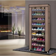 Clearance Sale! 10-Tier Shoe Rack, Shoe Storage Cabinet with Dustproof Cover, Free-Standing Shoe Storage Organizer for Closet, Entryway, Hold 40-50 Pairs of Shoes, for Sneakers, High Heels