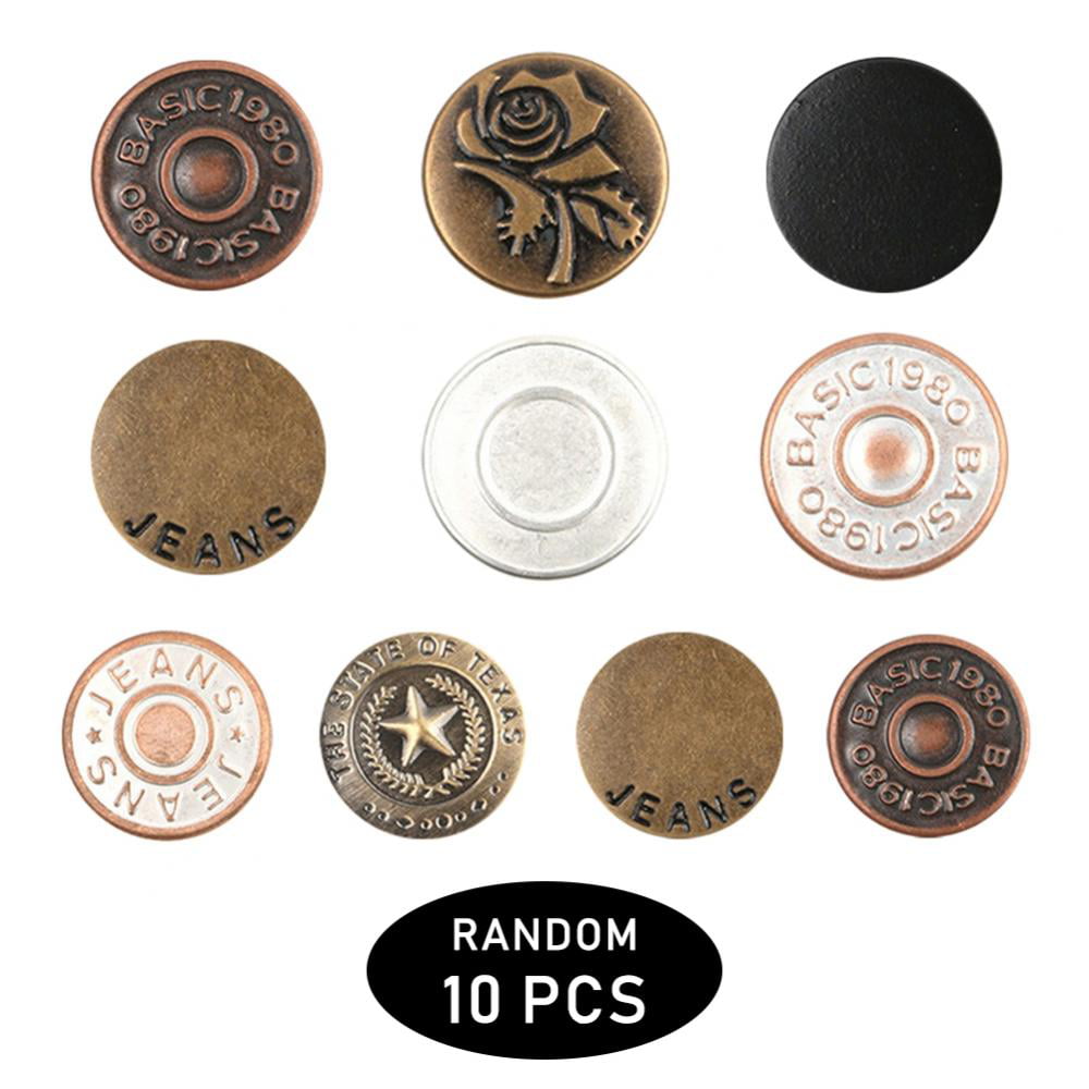 20PCS Snap Fastener Metal Pants Buttons for Clothing Jeans Adjust Button  Self Increase Reduce Waist 17mm Sewing Buttons