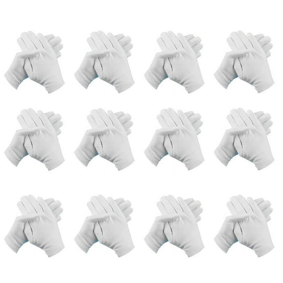 Clearance Sale!12 Pairs Of White Cotton Gloves Breathable Work Jewelry Inspection Etiquette Gloves Protective Gear Xl,White Hand Protector