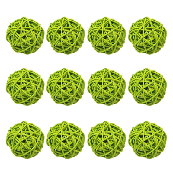 Clearance Sale!12PCS Natural Decorative Wicker Rattan Balls- Vase Filler for Home Decor,Christmas Tree Garden Wedding Party Coffee Table Decoration,Craft DIY,Parrot,Bird Toys Balls